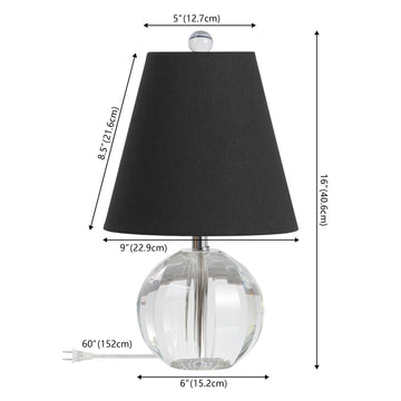 Goddard 16" Crystal Ball/Metal LED Table Lamp - JONATHAN Y